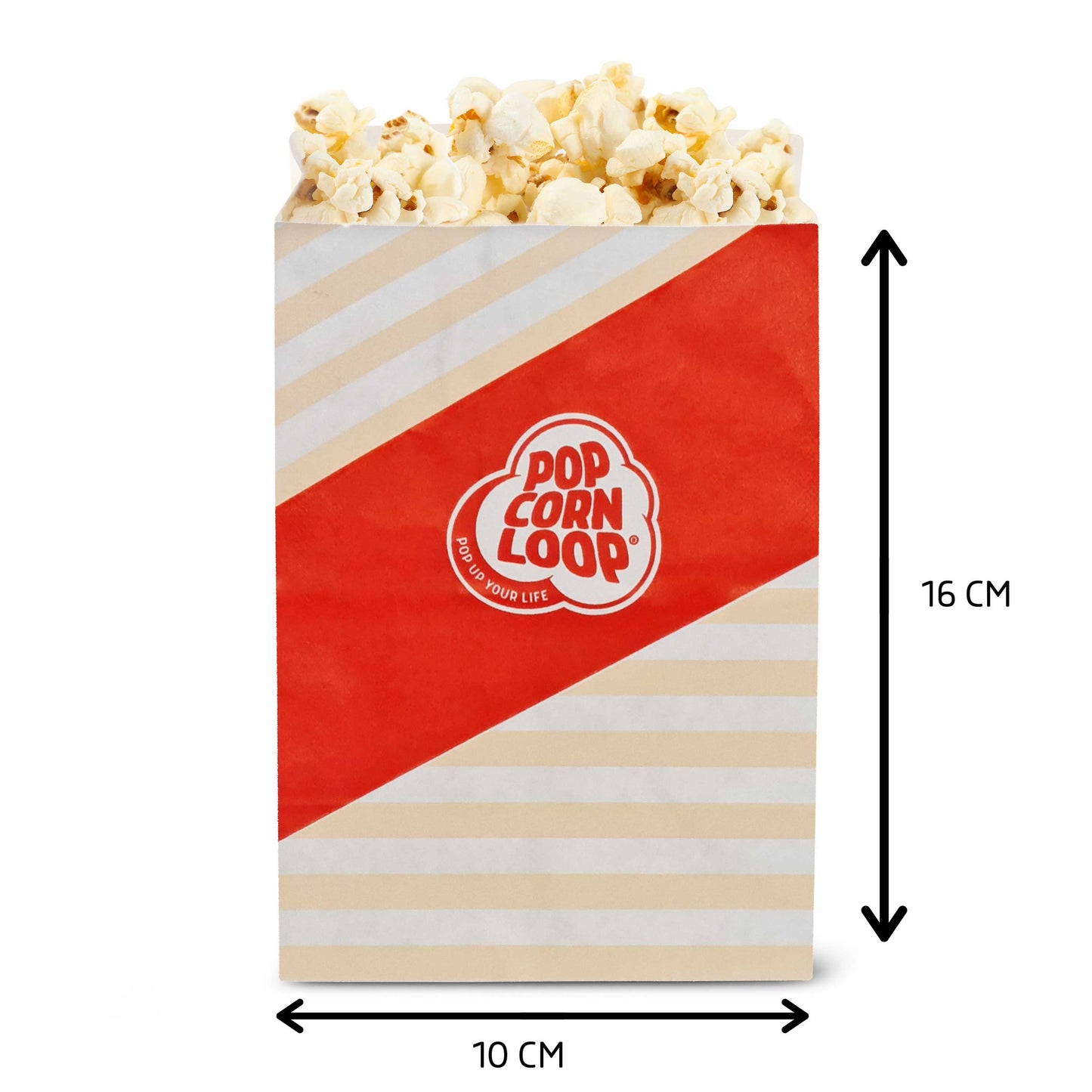 Popcornloop Kino Popcorn Sack Süß ca.100 Liter 4 kg inklusive 80 Popcorntüten
