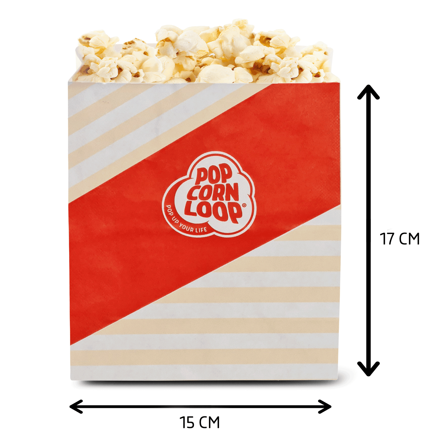 Popcorn salzig 2,8 kg ca.100L + 80 Stk. Popcorntüten S