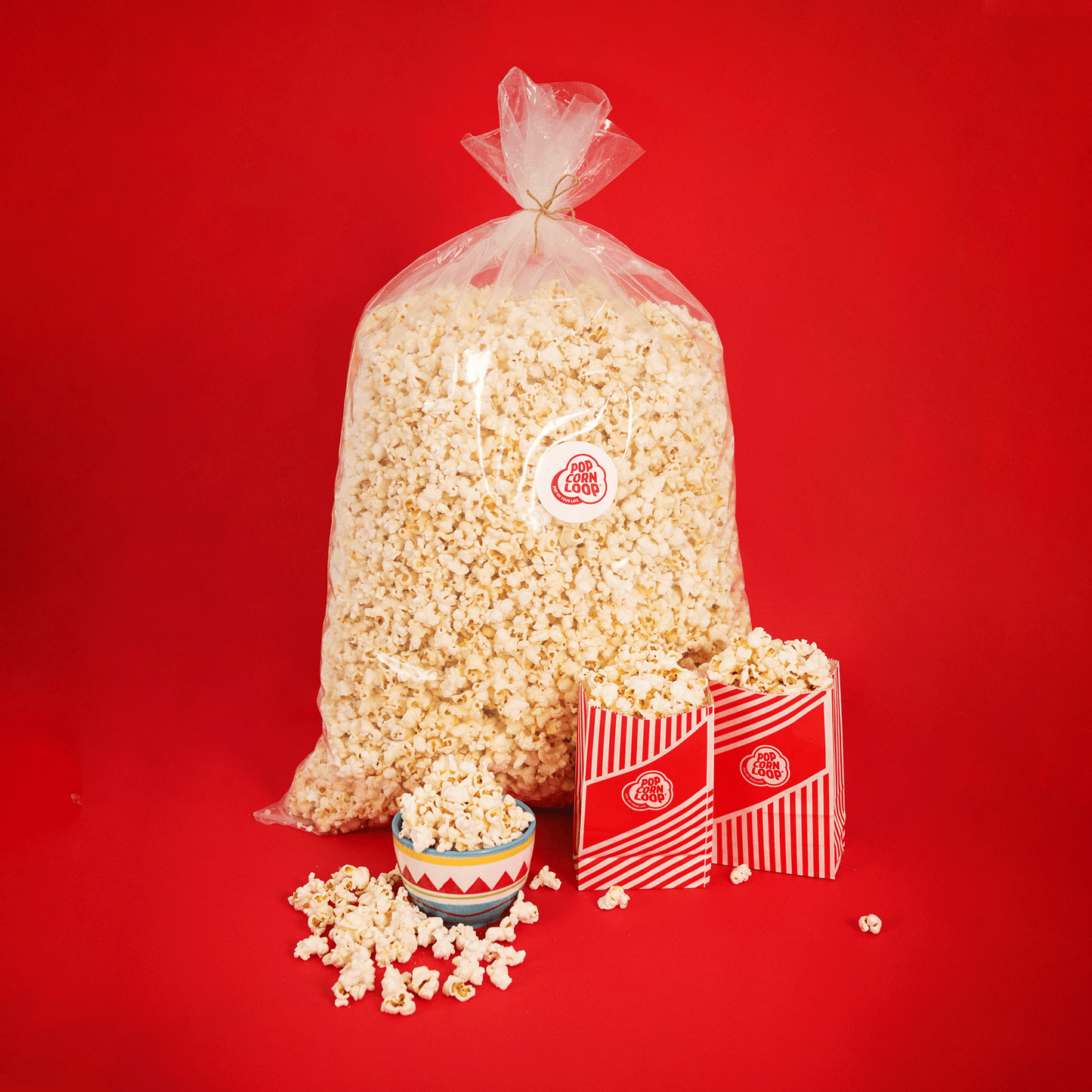 Popcorn Sach 2 kg mit Popcorntüten 