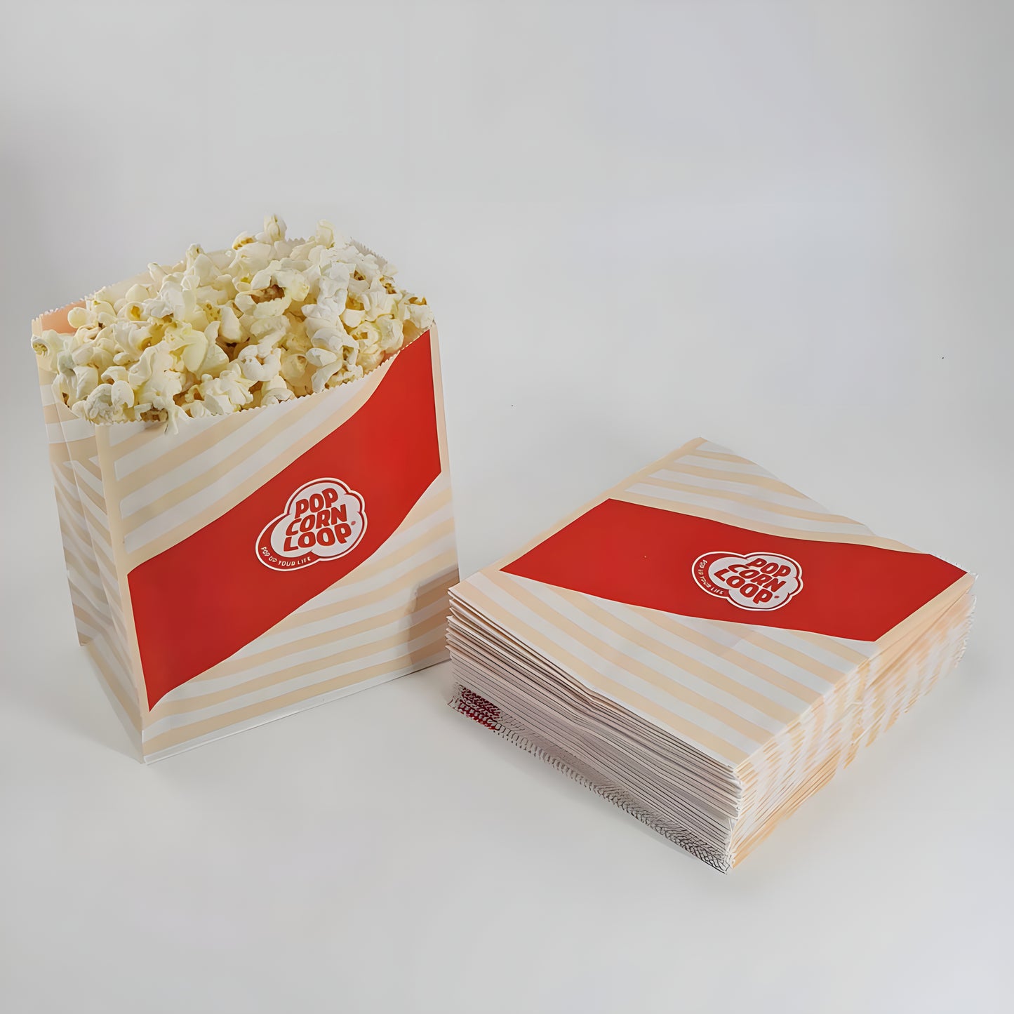 Popcornloop cinema popcorn bag sweet approx. 150 liters 6 kg including 120 popcorn bags