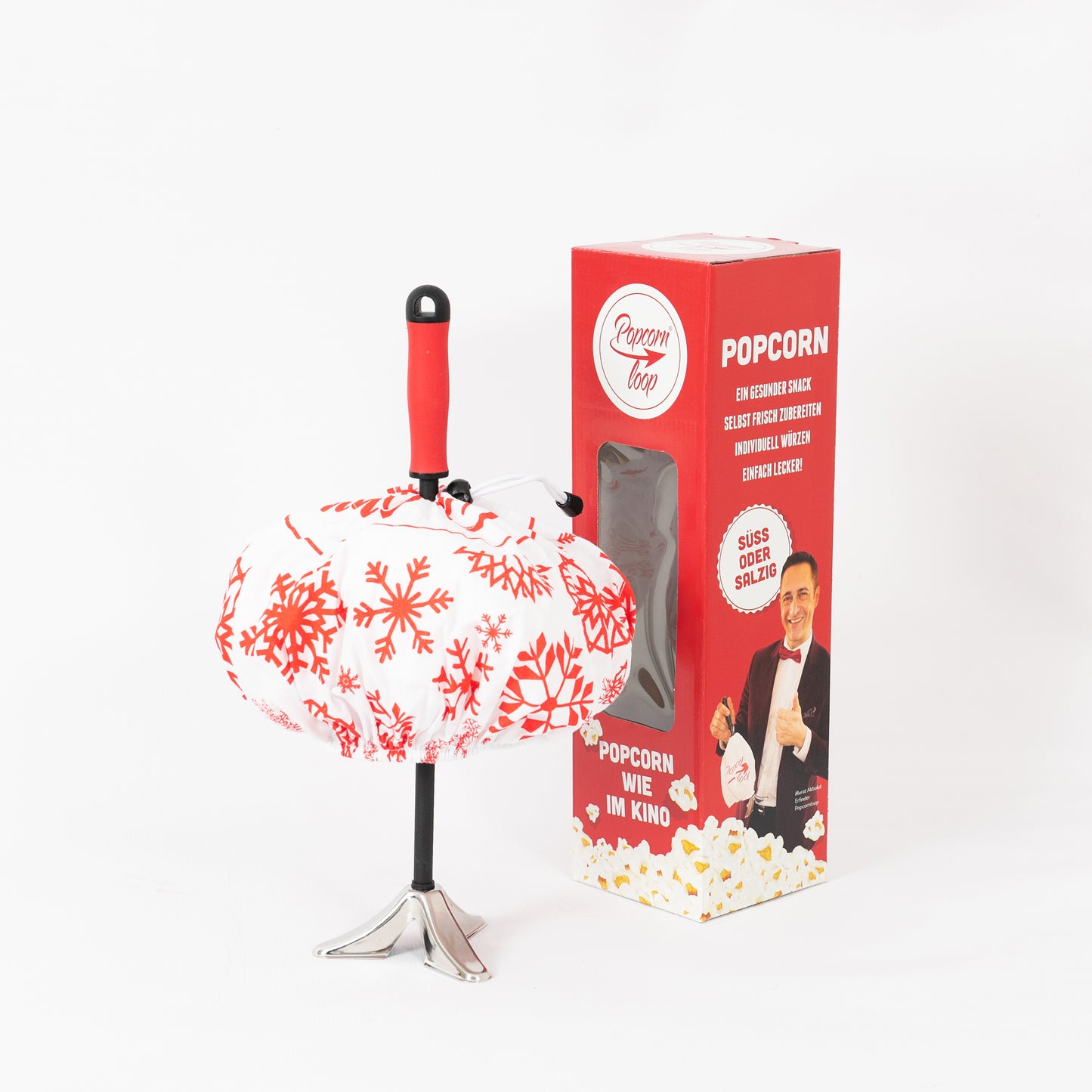Popcornloop Christmas gingerbread set: Popcornloop with winter hood I 500g butterfly I 150g gingerbread spice