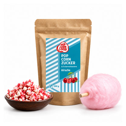 Popcorn und Zuckerwatte Zucker Kirsche 500g