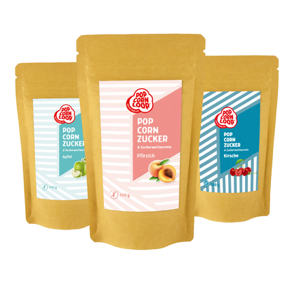 4 pack of popcorn and cotton candy Sugar I Exotic Fruits 200g I Apple 200g I Cola 200g I Blueberry 200g