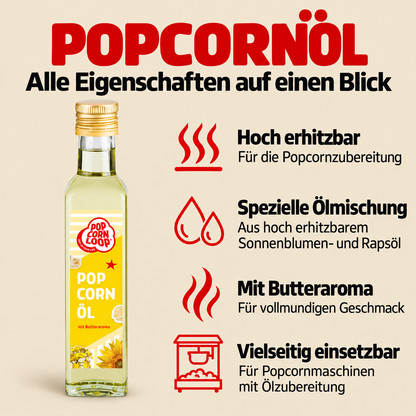 Popcornöl mit Butteraroma - 250 ml