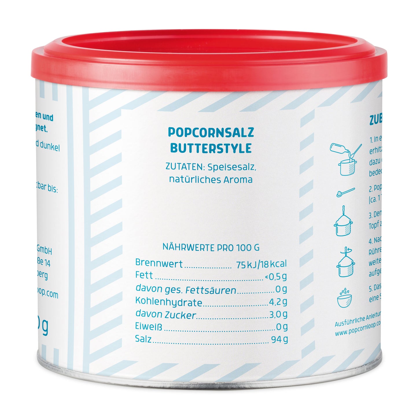 Zutaten Set 4: 1kg Butterfly I Popcornsalz Butter Style 300g I Popcornöl 250ml