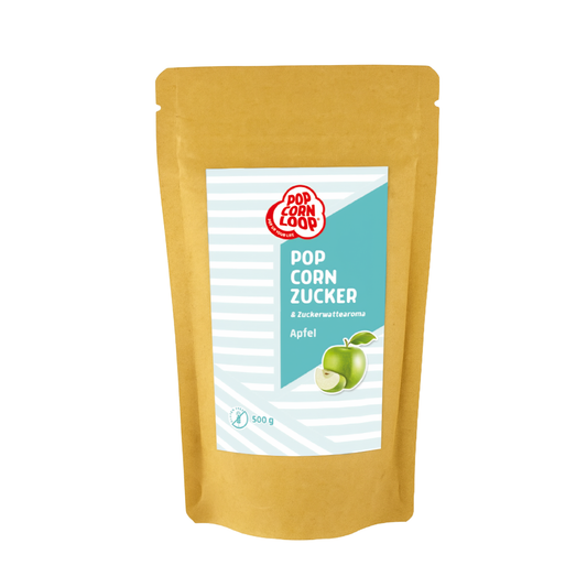 Popcorn und Zuckerwatte Zucker Apfel 500g