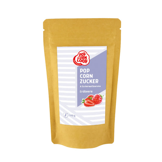 Popcorn und Zuckerwatte Zucker Erdbeere 500g