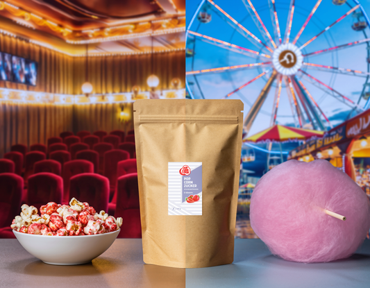 Popcorn und Zuckerwatte Zucker Erdbeere 500g
