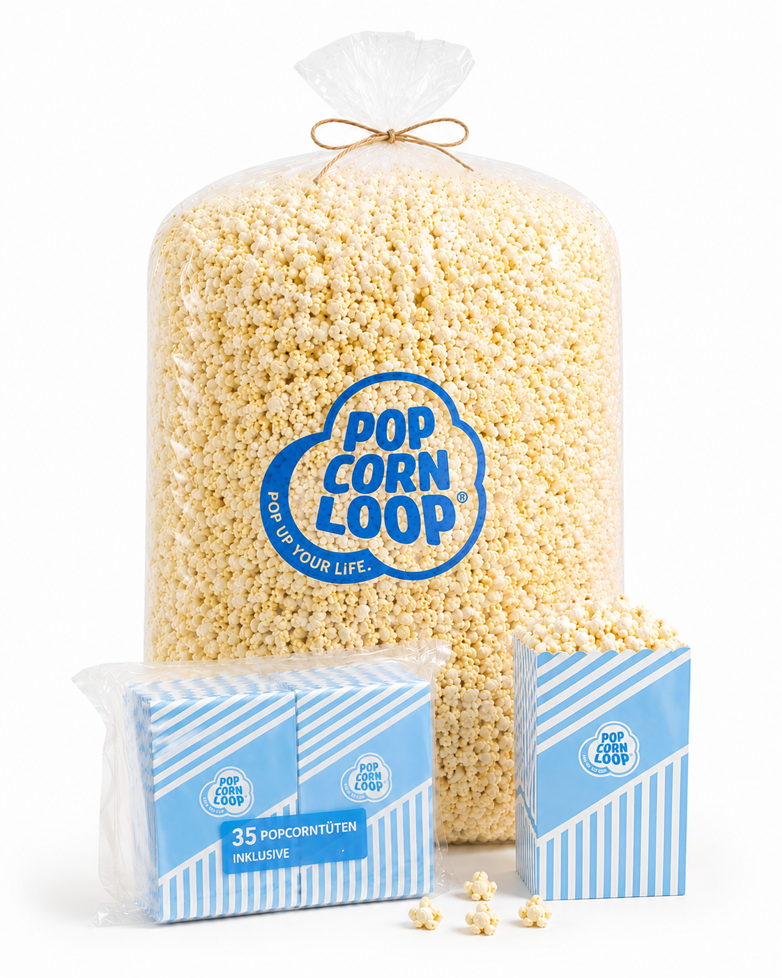Salty popcorn 1.4 kg approx. 50 L + 40 pcs. popcorn bags S
