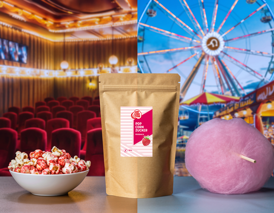 Popcorn und Zuckerwatte Zucker Himbeere 500g