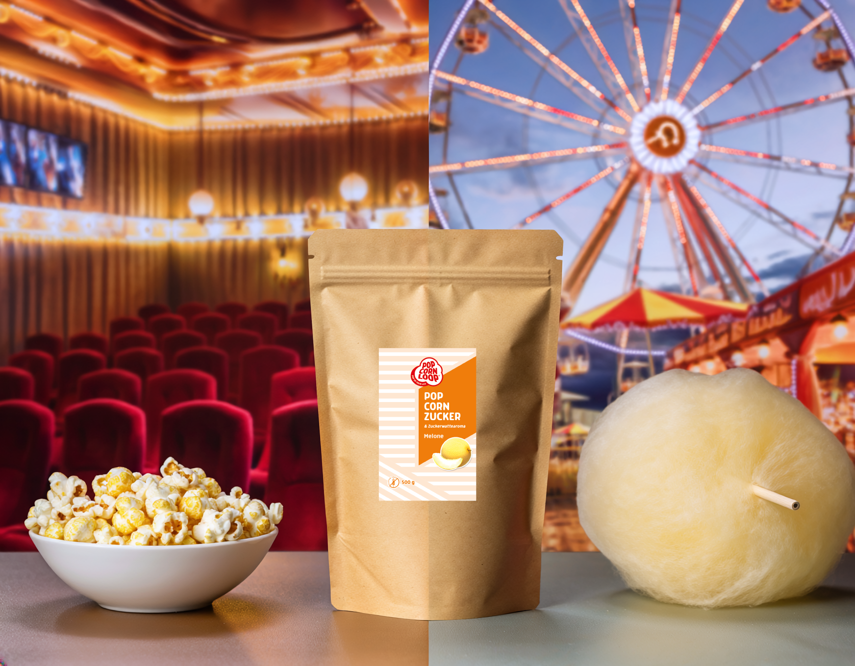 Popcorn and cotton candy sugar melon 200g – Popcornloop