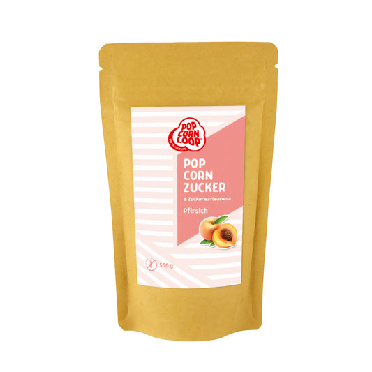 Popcorn und Zuckerwatte Zucker Pfirsich 500g