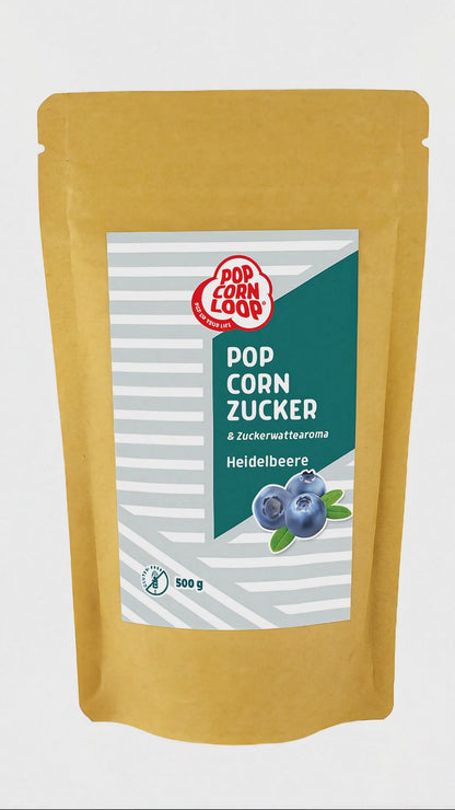 Popcorn und Zuckerwatte Zucker Heidelbeere 500g