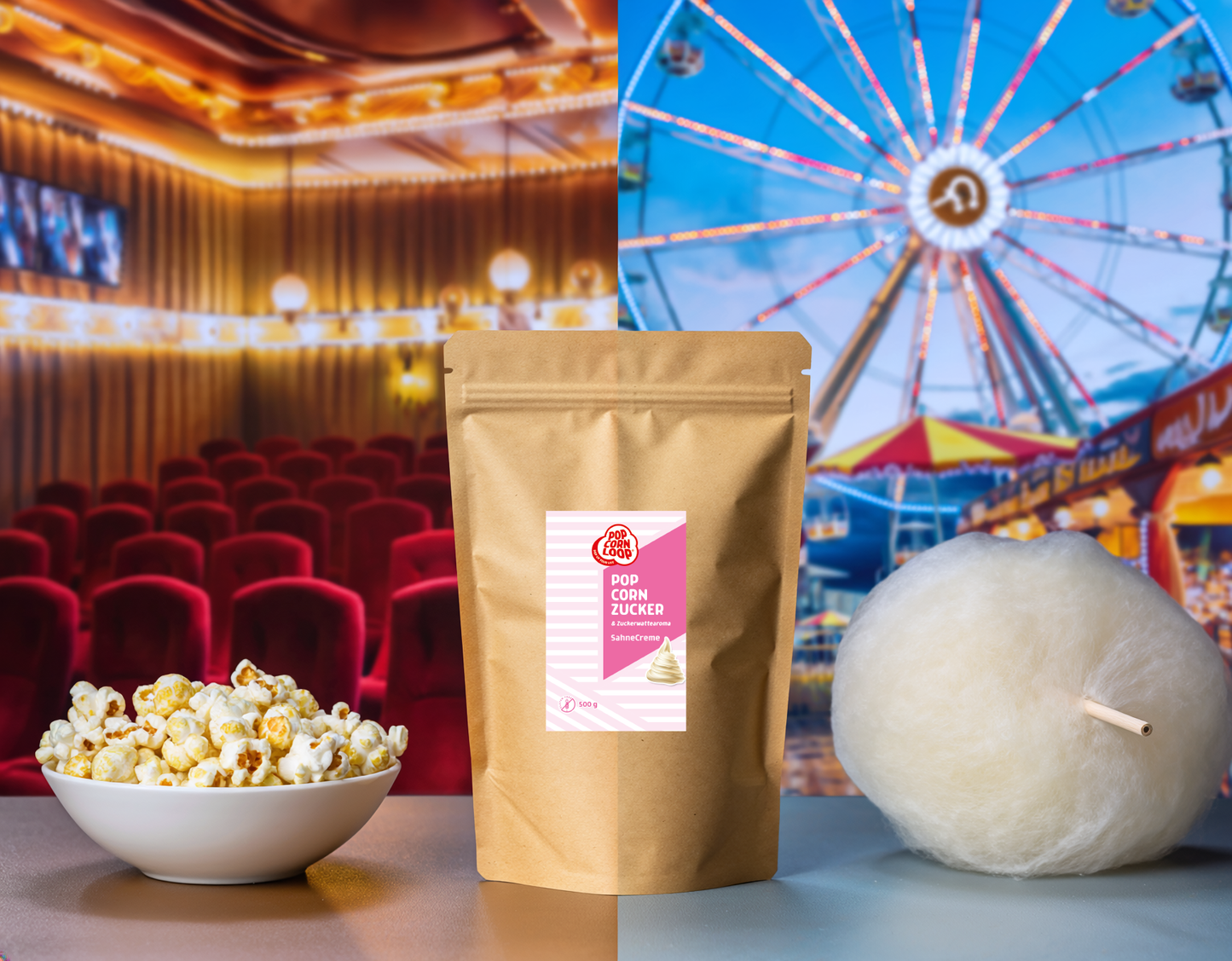 Popcorn and cotton candy sugar cream cream 200g