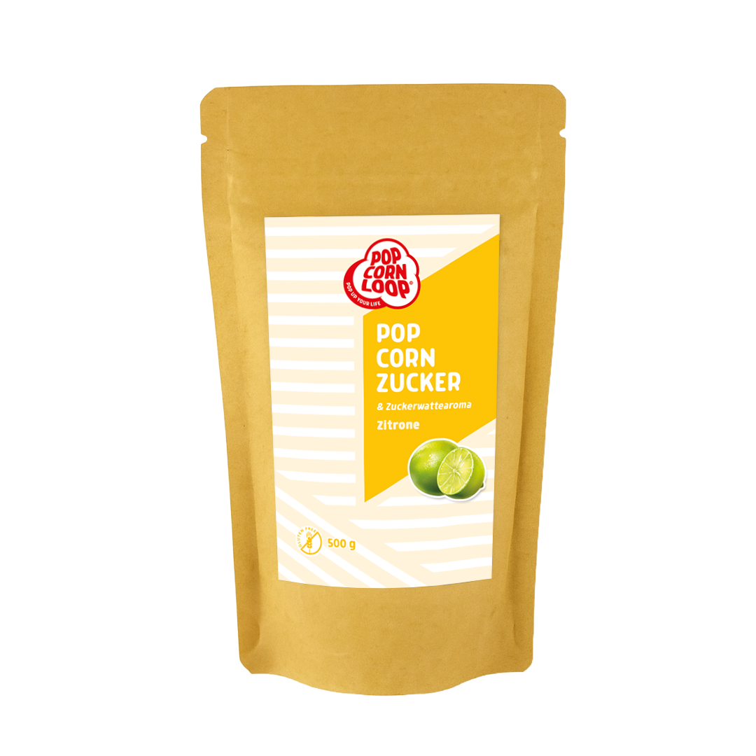 Popcorn und Zuckerwatte Zucker Zitrone 500g