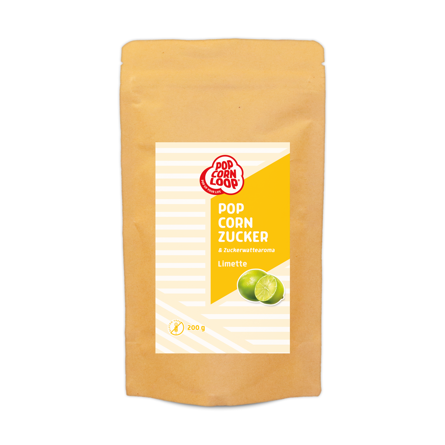 Popcorn und Zuckerwatte Zucker Limette 200g