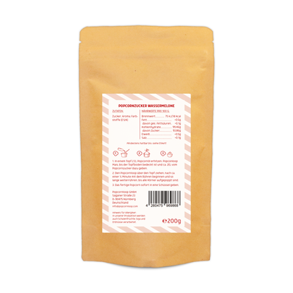 4-pack popcorn and cotton candy sugar I watermelon 200g I strawberry 200g I peach 200g I lime 200g